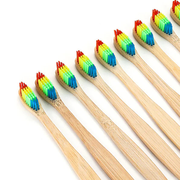 Rainbow bamboo toothbrush