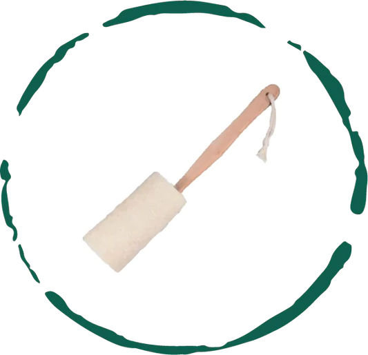 Natural Loofah Bath Brush w/Long Handle.